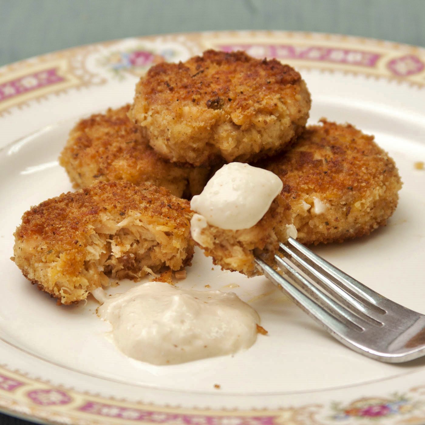 Salmon Croquettes with Horseradish Dipping Sauce